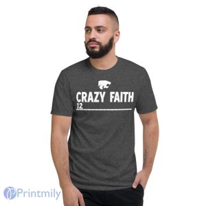 Crazy Faith 12 Kansas State Wildcats Basketball Shirt - Short Sleeve T-Shirt-1