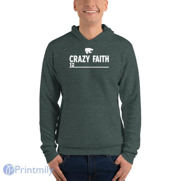 Crazy Faith 12 Kansas State Wildcats Basketball Shirt - Unisex Fleece Pullover Hoodie-1