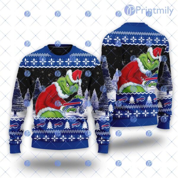 Nfl Buffalo Bills Grinch Ugly Christmas Sweater Product Photo 1