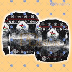 Oh Leuven Logo Pine Tree Christmas Snowflake Christmas Ugly Sweater For Men And Women Product Photo 1