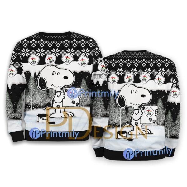 Oh Leuven Snoopy Custom Name Christmas Ugly Sweater Limited Edition Product Photo 1