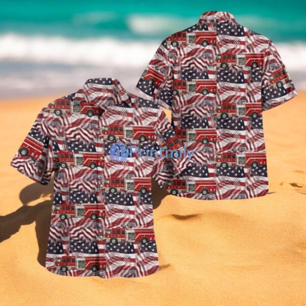 Statesville, North Carolina, Cool Springs Fire Department, 4th Of July Summer Hawaiian Shirt Product Photo 1