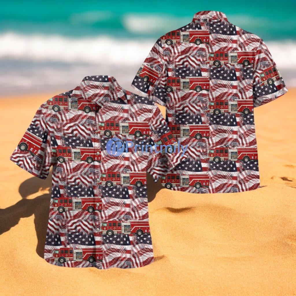 Statesville, North Carolina, Cool Springs Fire Department, 4th Of July Summer Hawaiian Shirt 3 Statesville, North Carolina, Cool Springs Fire Department, 4th Of July Summer Hawaiian Shirt Product Photo 1