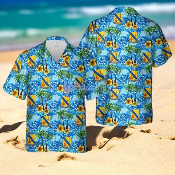US Army 14th Cavalry Regiment Tropical Hawaiian Shirt Product Photo 1