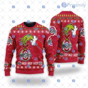 Ohio State Ncaa Grinch Hand Christmas Ugly Sweater New Design Trend Product Photo 1