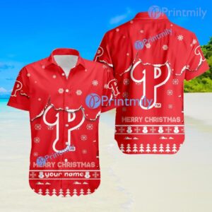 Philadelphia Phillies MLB Sport Snoopy And Stock Christmas Custom Name Trending Hawaiian Shirt Product Photo 1