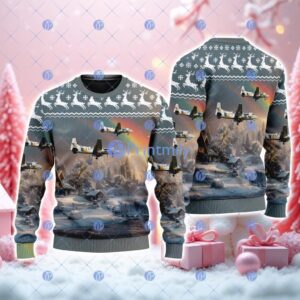 West Air Sweden Hawker Siddeley Hs- American Airlines Christmas House Under The Rainbow Ugly Sweater 3D Product Photo 1