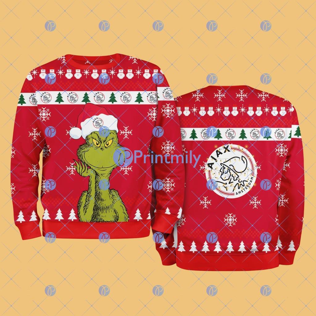 Ajax Amsterdam The Grinch Funny Merry Christmas Uglly Sweater 3D Gift For Fans 2 Ajax Amsterdam The Grinch Funny Merry Christmas Uglly Sweater 3D Gift For Fans Product Photo 1