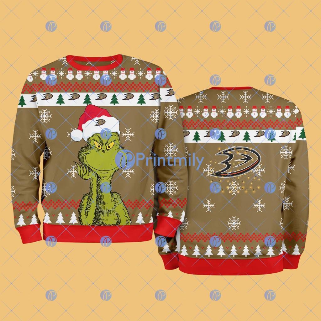 Anaheim Ducks The Grinch Funny Merry Christmas Uglly Sweater 3D Gift For Fans 2 Anaheim Ducks The Grinch Funny Merry Christmas Uglly Sweater 3D Gift For Fans Product Photo 1