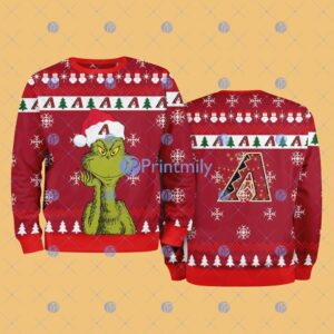 Arizona Diamondbacks MLB The Grinch Funny Merry Christmas Ugly Sweater 3D For Fan New Idea Product Photo 1