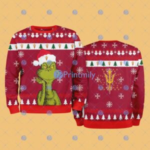 Arizona State NCAA The Grinch Funny Merry Christmas Ugly Sweater 3D For Fan New Idea Product Photo 1