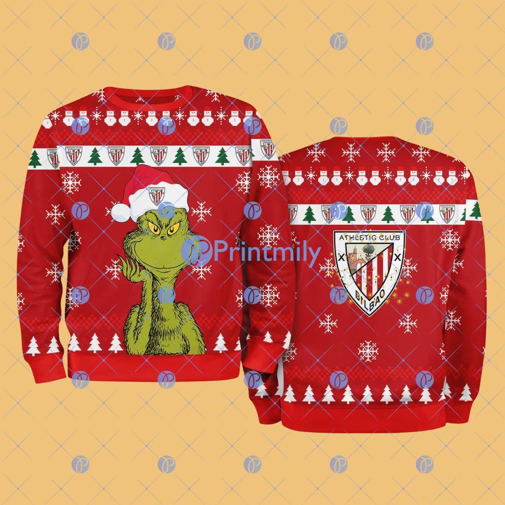 Athletic Bilbao The Grinch Funny Merry Christmas Uglly Sweater 3D Gift For Fans 2 Athletic Bilbao The Grinch Funny Merry Christmas Uglly Sweater 3D Gift For Fans Product Photo 1
