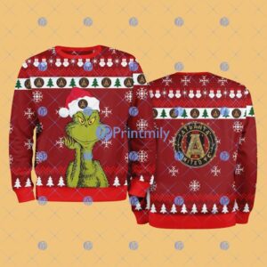 Atlanta United The Grinch Funny Merry Christmas Uglly Sweater 3D Gift For Fans Product Photo 1
