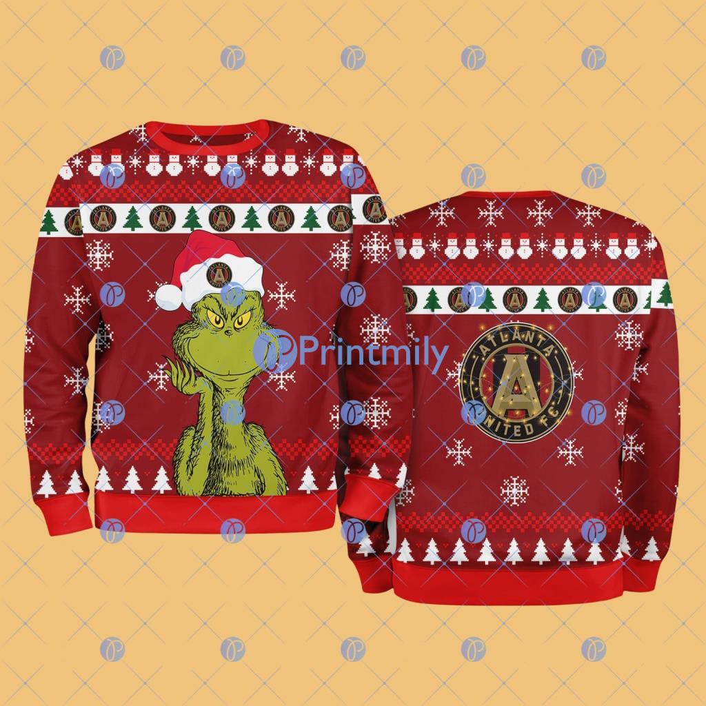 Atlanta United The Grinch Funny Merry Christmas Uglly Sweater 3D Gift For Fans 2 Atlanta United The Grinch Funny Merry Christmas Uglly Sweater 3D Gift For Fans Product Photo 1