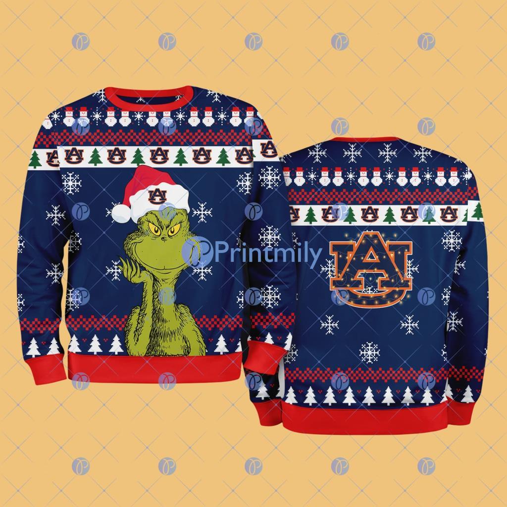 Auburn Tigers NCAA The Grinch Funny Merry Christmas Ugly Sweater 3D For Fan New Idea 2 Auburn Tigers NCAA The Grinch Funny Merry Christmas Ugly Sweater 3D For Fan New Idea Product Photo 1