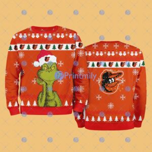 Baltimore Orioles MLB The Grinch Funny Merry Christmas Ugly Sweater 3D For Fan New Idea Product Photo 1