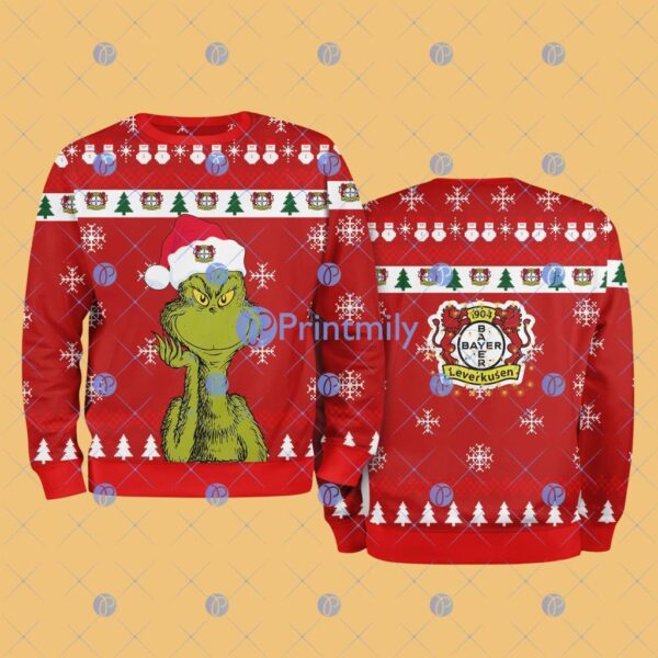 Bayer Leverkusen The Grinch Funny Merry Christmas Uglly Sweater 3D Gift For Fans Product Photo 1