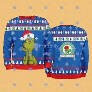 Blackburn Rovers The Grinch Funny Merry Christmas Uglly Sweater 3D Gift For Fans Product Photo 1