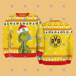 Borussia Dortmund The Grinch Funny Merry Christmas Uglly Sweater 3D Gift For Fans Product Photo 1