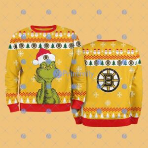 Boston Bruins The Grinch Funny Merry Christmas Uglly Sweater 3D Gift For Fans Product Photo 1