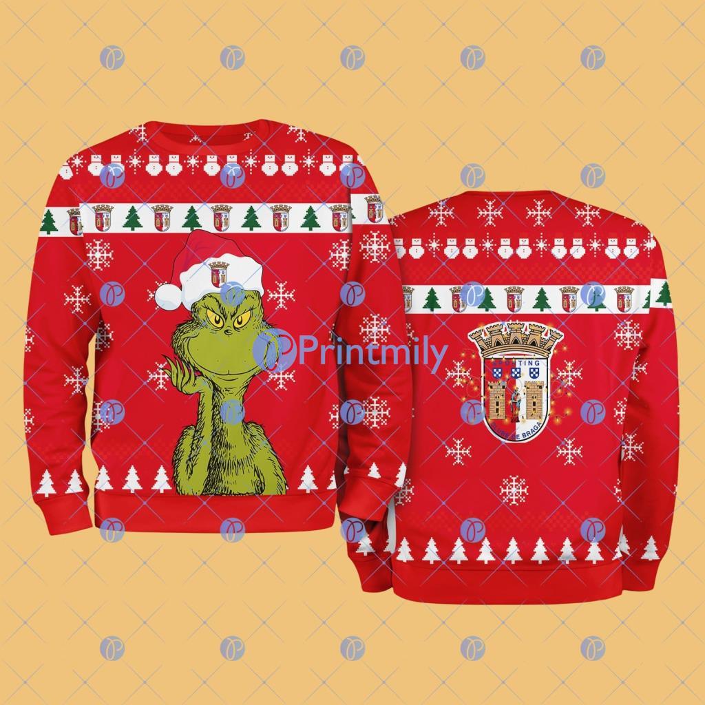 Braga The Grinch Funny Merry Christmas Uglly Sweater 3D Gift For Fans 2 Braga The Grinch Funny Merry Christmas Uglly Sweater 3D Gift For Fans Product Photo 1