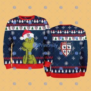 Cagliari The Grinch Funny Merry Christmas Uglly Sweater 3D Gift For Fans Product Photo 1