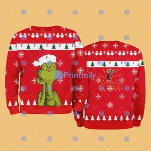 Cincinnati Miami NCAA The Grinch Funny Merry Christmas Ugly Sweater 3D For Fan New Idea Product Photo 1