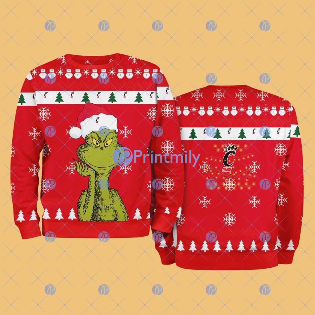 Cincinnati Miami NCAA The Grinch Funny Merry Christmas Ugly Sweater 3D For Fan New Idea 2 Cincinnati Miami NCAA The Grinch Funny Merry Christmas Ugly Sweater 3D For Fan New Idea Product Photo 1