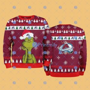Colorado Avalanche The Grinch Funny Merry Christmas Uglly Sweater 3D Gift For Fans Product Photo 1