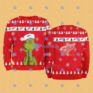 Detroit Red Wings The Grinch Funny Merry Christmas Uglly Sweater 3D Gift For Fans Product Photo 1