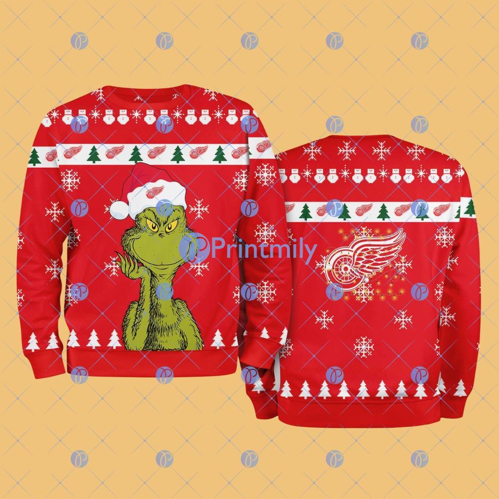 Detroit Red Wings The Grinch Funny Merry Christmas Uglly Sweater 3D Gift For Fans 2 Detroit Red Wings The Grinch Funny Merry Christmas Uglly Sweater 3D Gift For Fans Product Photo 1