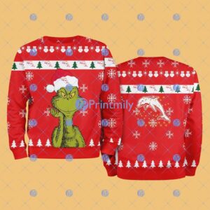 Dolphins NRL The Grinch Funny Merry Christmas Uglly Sweater 3D Gift For Fans Product Photo 1