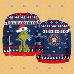 Houston Astros MLB The Grinch Funny Merry Christmas Ugly Sweater 3D For Fan New Idea Product Photo 1
