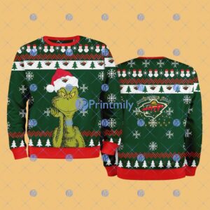 Minnesota Wild The Grinch Funny Merry Christmas Uglly Sweater 3D Gift For Fans Product Photo 1