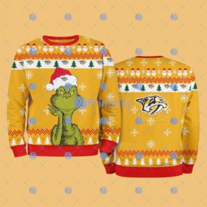 Nashville Predators The Grinch Funny Merry Christmas Uglly Sweater 3D Gift For Fans Product Photo 1