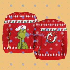 New Jersey Devils The Grinch Funny Merry Christmas Uglly Sweater 3D Gift For Fans Product Photo 1