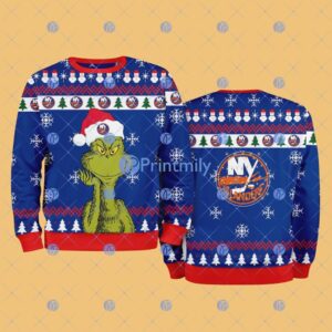 New York Islanders The Grinch Funny Merry Christmas Uglly Sweater 3D Gift For Fans Product Photo 1