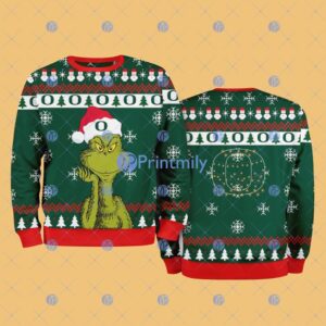 Oregon Ducks NCAA The Grinch Funny Merry Christmas Ugly Sweater 3D For Fan New Idea Product Photo 1