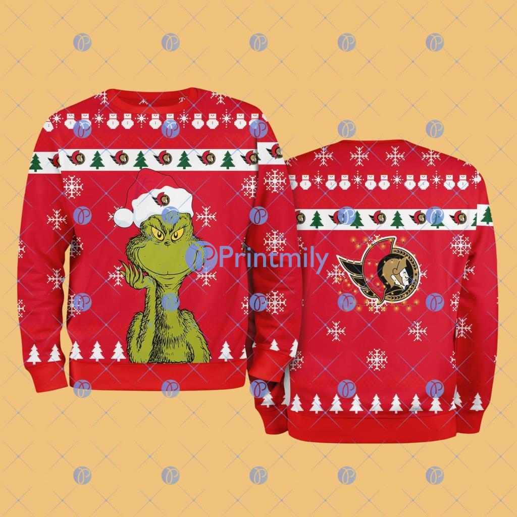 Ottawa Senators The Grinch Funny Merry Christmas Uglly Sweater 3D Gift For Fans 2 Ottawa Senators The Grinch Funny Merry Christmas Uglly Sweater 3D Gift For Fans Product Photo 1