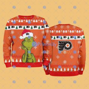 Philadelphia Flyers The Grinch Funny Merry Christmas Uglly Sweater 3D Gift For Fans Product Photo 1