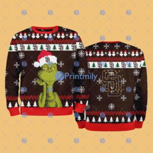 San Diego Padres MLB The Grinch Funny Merry Christmas Ugly Sweater 3D For Fan New Idea Product Photo 1
