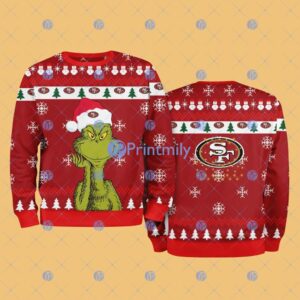 San Francisco 49ers NFL The Grinch Funny Merry Christmas Ugly Sweater 3D For Fan New Idea Product Photo 1