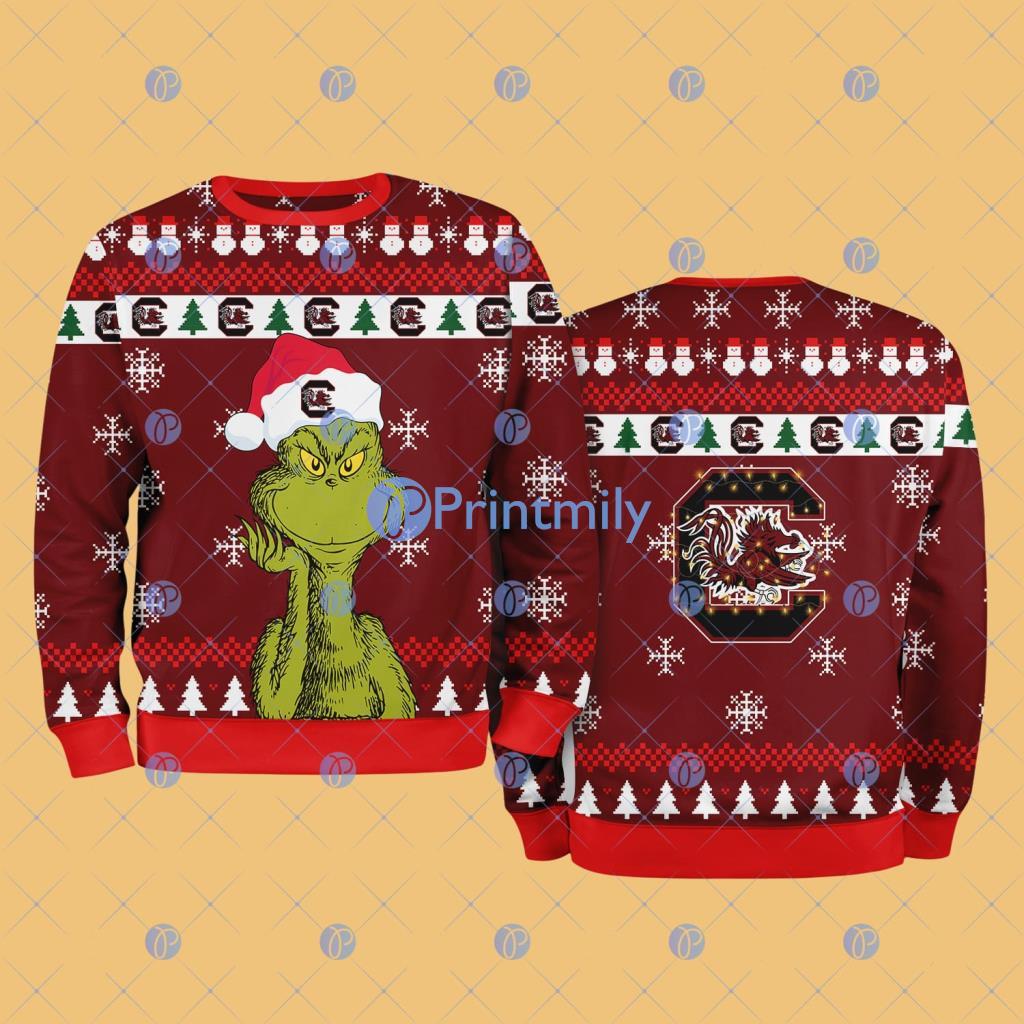 South Carolina Gamecocks NCAA The Grinch Funny Merry Christmas Ugly Sweater 3D For Fan New Idea 2 South Carolina Gamecocks NCAA The Grinch Funny Merry Christmas Ugly Sweater 3D For Fan New Idea Product Photo 1