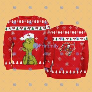 Tampa Bay Buccaneers NFL The Grinch Funny Merry Christmas Ugly Sweater 3D For Fan New Idea Product Photo 1