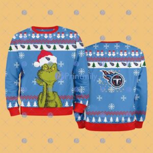 Tennessee Titans NFL The Grinch Funny Merry Christmas Ugly Sweater 3D For Fan New Idea Product Photo 1