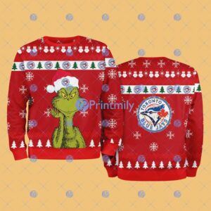 Toronto Blue Jays MLB The Grinch Funny Merry Christmas Ugly Sweater 3D For Fan New Idea Product Photo 1