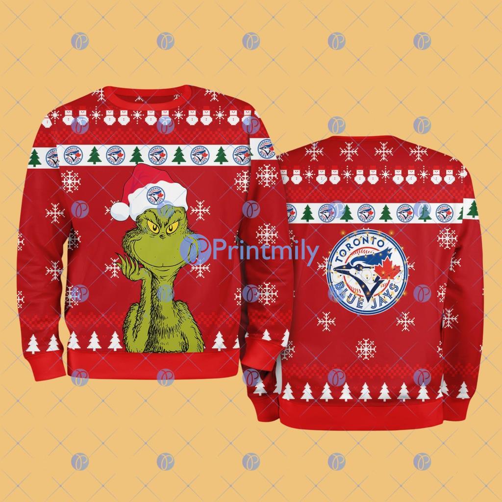Toronto Blue Jays MLB The Grinch Funny Merry Christmas Ugly Sweater 3D For Fan New Idea 2 Toronto Blue Jays MLB The Grinch Funny Merry Christmas Ugly Sweater 3D For Fan New Idea Product Photo 1