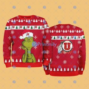 Utah Red Rocks NCAA The Grinch Funny Merry Christmas Ugly Sweater 3D For Fan New Idea Product Photo 1