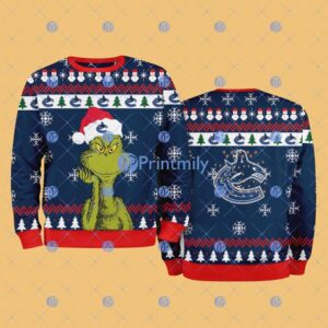 Vancouver Canucks The Grinch Funny Merry Christmas Uglly Sweater 3D Gift For Fans Product Photo 1