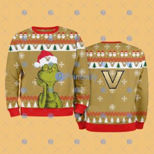 Vanderbilt Commodores NCAA The Grinch Funny Merry Christmas Ugly Sweater 3D For Fan New Idea Product Photo 1